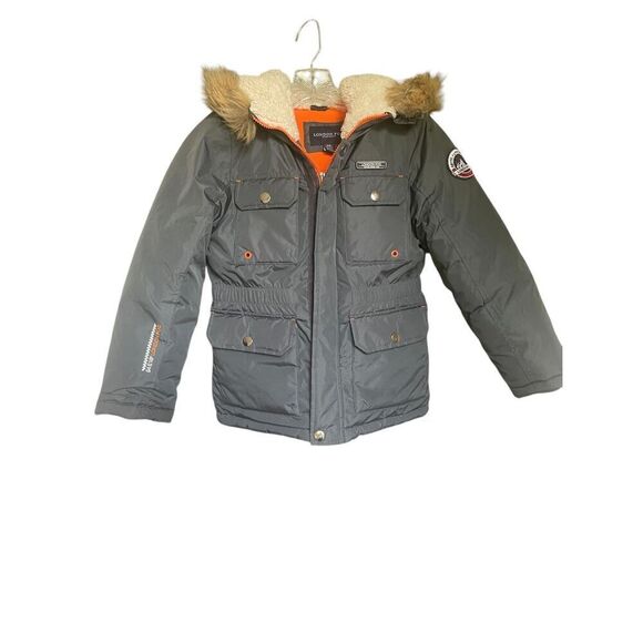 London Fog Boys Youth Jacket Goat Gray Orange Size S/ 8 - Picture 1 of 14
